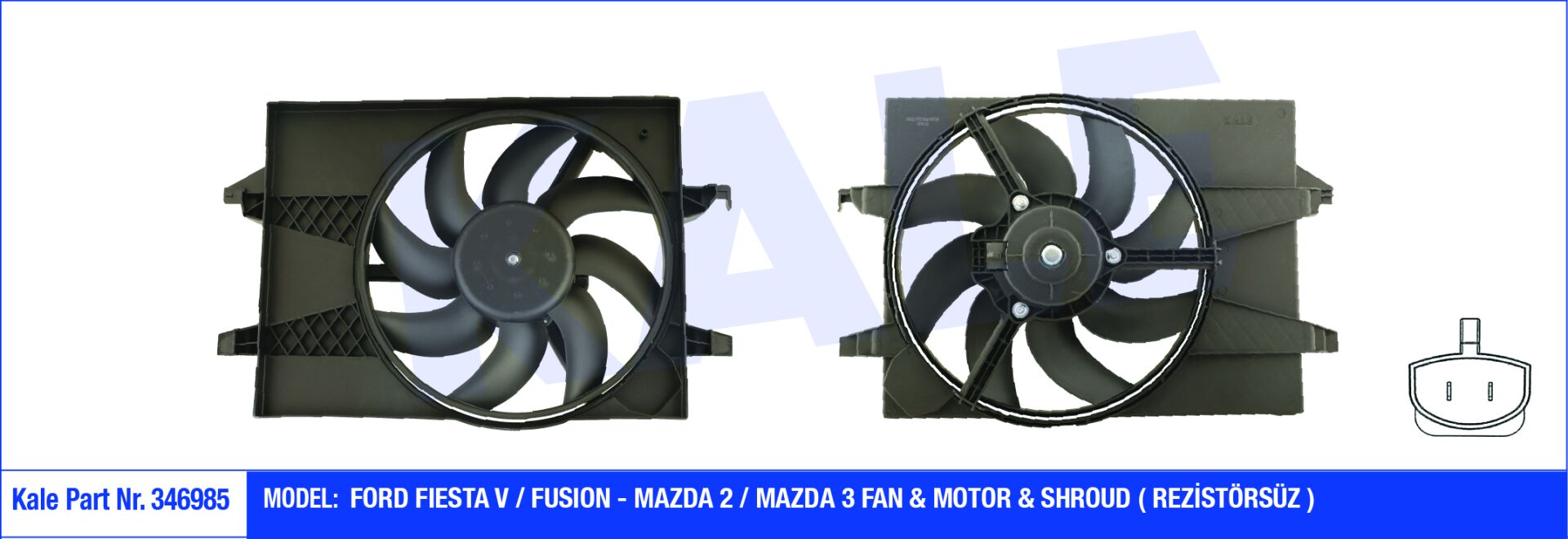FAN MOTORU KOMPLE KLIMALI (2S6H 8C607 DE) - FIESTA/FUSION (02-) - KALE - OEM: 4S6H 8C607 AE