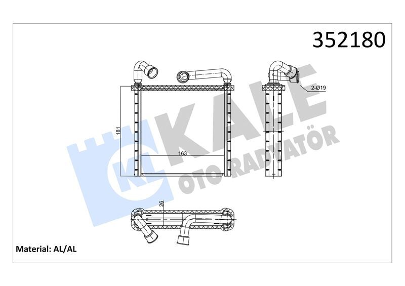 KALORIFER RADYATORU 8FH 351 511-634 - GOLF7-PASSAT-TIGUAN-CRAFTER-A3-LEON (13-) - KALE - OEM: 5Q0819031A