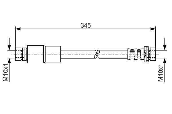 FREN HORTUMU; ARKA. 345.00 MM - OEM: 1207358 - BOSCH