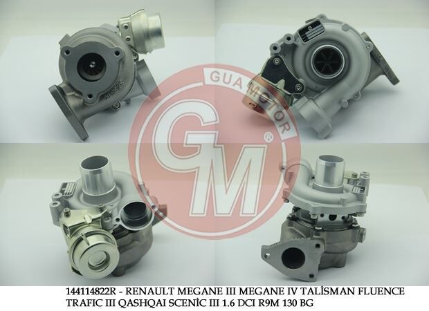 TURBO SARJ ( RENAULT : MEGANE III / MEGANE IV / TALİSMAN / FLUENCE / TRAFIC III / NISSAN : QASHQAI / SCENİC III 1.6 DCI R9M 130 BG ) - OEM: 144114822R - GUA