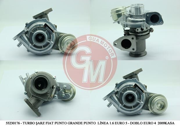 TURBO SARJ ( FIAT : BRAVO / PUNTO / GRANDE PUNTO /  LİNEA /  EGEA 1.6 EURO 5 - DOBLO EURO 4  2009KASA ) - OEM: 55230176 - GUA