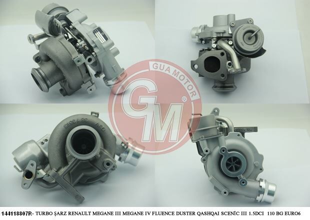 144118807R-TURBO KOMPLE MEGANE III-IV-FLUENCE--SCENIC III-DACIA DUSTER-QASHQAI 1.5DCI 90BG Euro6 13> - OEM: 144118807R - GUA