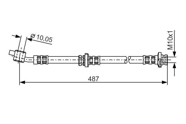 FREN HORTUMU. 487.00 MM - BOSCH