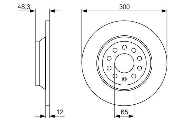 FREN DISKI ARKA DF6504 (ADET FIYAT) - PASSAT-ARTEON-TIGUAN (15-) - BOSCH - OEM: 3Q0615601
