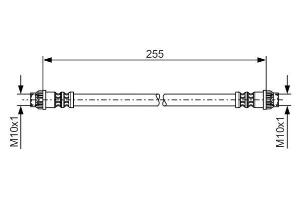 FREN HORTUMU; ARKA. 255.00 MM - OEM: 4806.86 - BOSCH