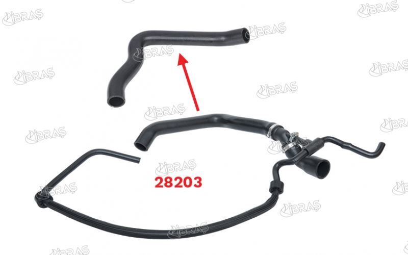 28203 RADYATÖR ÜST HORTUMUNUN -- UZUN KALIN HORTUMU -- VW LT35-VOLT 2.5 (N170) - OEM: 2D0122101A - İBRAŞ