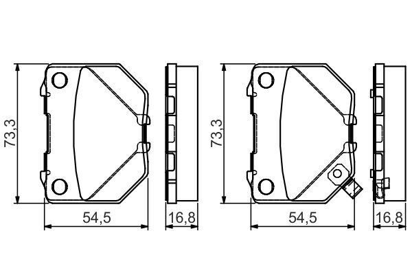 DİSK BALATA - ARKA - [WVA 23850] - [ 73.3X54.5X17 MM ] - İKAZ KABLOLU - OEM: 26696FA00 - BOSCH