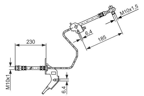 FREN HORTUMU; ARKA. 530.00 MM - OEM: 13334945 - BOSCH
