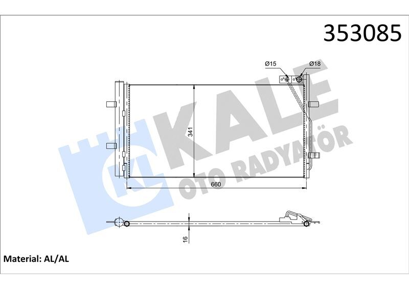KONDENSER AUDI Q3 - OEM: 8U0260401B - KALE OTO RADYATÖR
