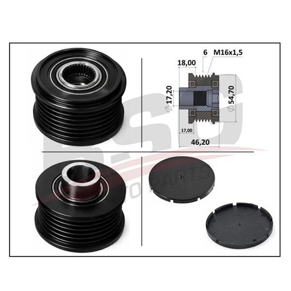 ALTERNATOR KASNAGI SARJ KASNAGI (6 KANAL) - CLIO-MEGANE-KANGO-LAGUNA-SCENIC (01-) - BSG - OEM: 8200468131