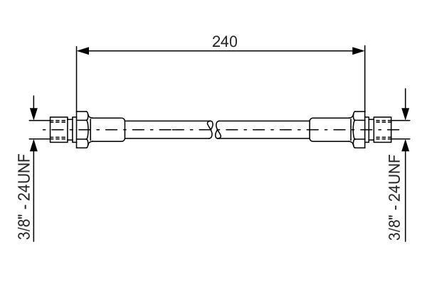 FREN HORTUMU; ARKA. 240.00 MM - BOSCH