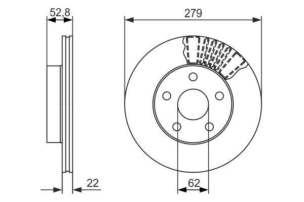 FREN DİSKİ. ÖN. [279.0 /22.0-20.0 MM] - BOSCH