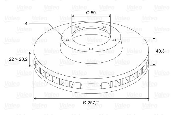 FREN DISKI ON - FIORINO-BRAVO II-DOBLO-STILO-500 (05-) - VALEO - OEM: 46401356