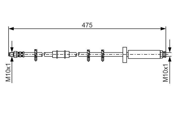 FREN HORTUMU; ÖN. 485.00 MM - OEM: 4806.71 - BOSCH