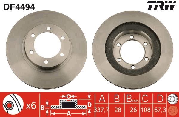 FREN DISKI ON . - LAND CRUISER PRADO (J12) (03-09) - TRW - OEM: 43512-60150