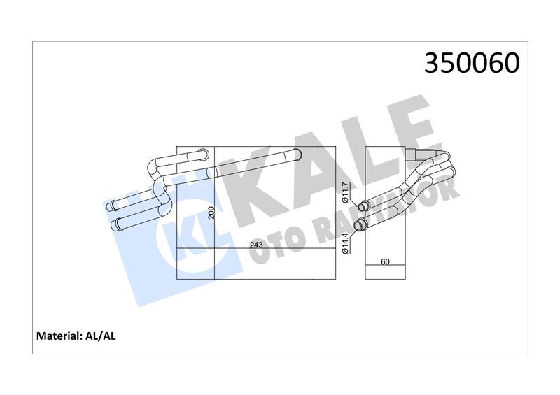KONDENSER ( RENAULT : CLIO / KANGOO / KUBISTAR ) - OEM: 7701205748 - KALE OTO RADYATÖR
