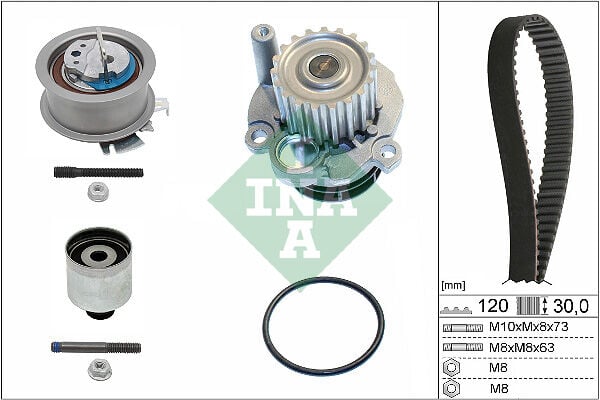 TRIGER SETI+DEVIRDAIM 120 DIS /- KP55569XS-2 - POLO-CADDY-T5-GOLF5-PASSAT-A3-LEON (01-10) - INA - OEM: 038198119A