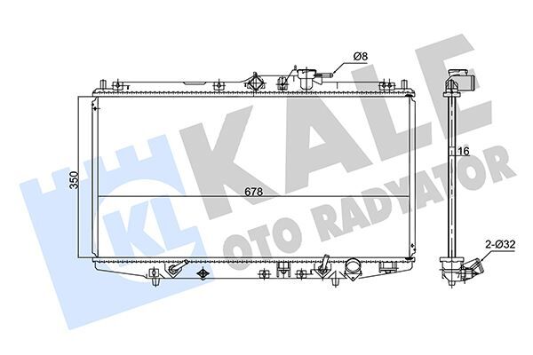 SU RADYATORU 678X350X16 - ACCORD (CG) EURO (99-02) - KALE - OEM: 19010-PDA-E51