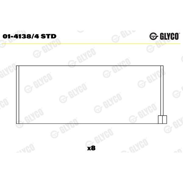 KOL YATAK STD - R12/ R9 -R11 /R19/ LOGAN /CLIO I-II/ MEGANE I-II/ SCENIC I-II/ KANGOO /LAGUNA I-II (88-) - GLYCO - OEM: 7700501171