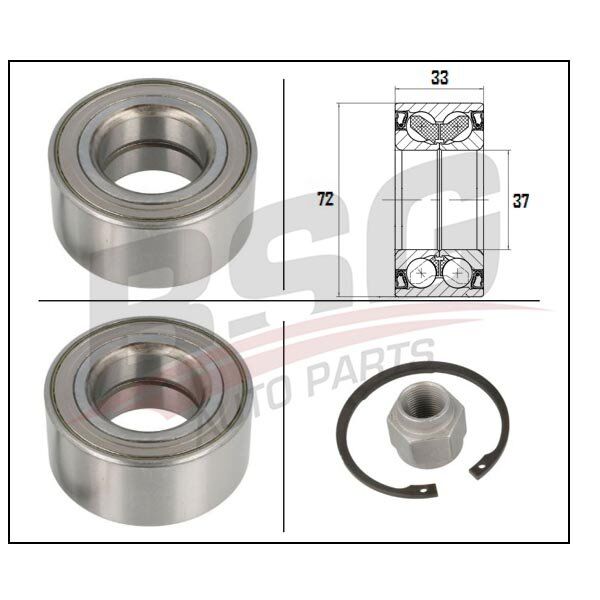 TEKER RULMANI ON PORYASIZ - 106/206/306/C2/C3/SAXO/XSARA (91-) - BSG - OEM: 3350.32