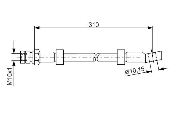 FREN HORTUMU; ÖN. 310.00 MM - OEM: 90468319 - BOSCH