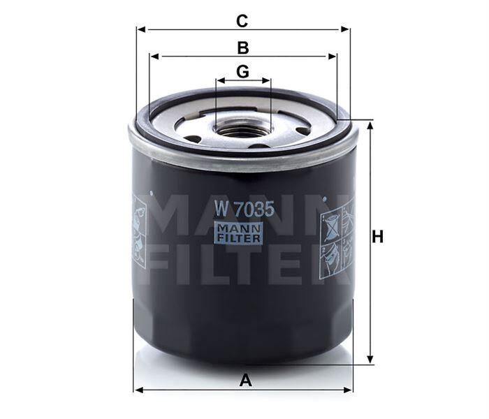YAĞ FİLTRESİ CHRYSLER NEON 2.0 133HP 08/99-12/06 - OEM: 4105409AB - MANN