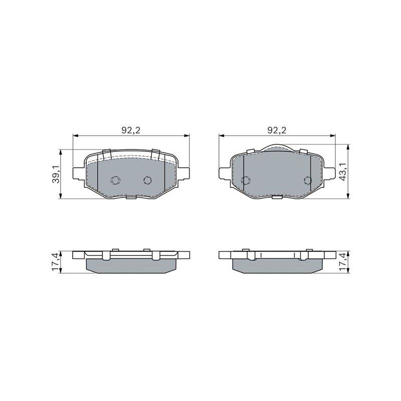 FREN BALATASI ARKA - 208 II /2008 II/CORSA F/C4 III (C41) (19-) - BOSCH - OEM: 1680301680