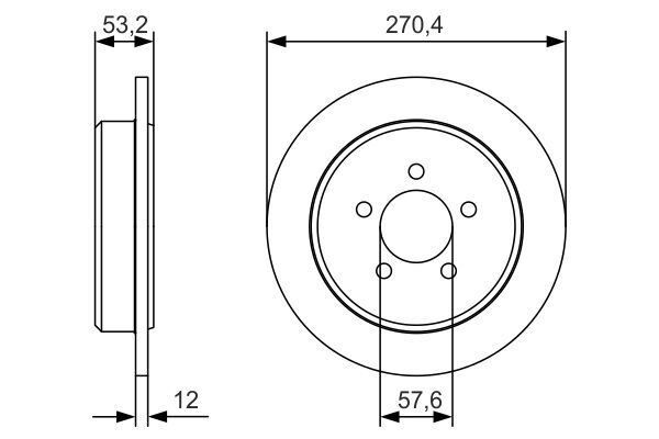 FREN DİSKİ. ARKA. [27 MM / 12-1.4 MM] - OEM: 05085652AB - BOSCH