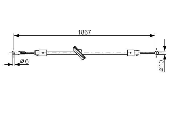 FREN TELİ. 1867 MM - OEM: A9064202285 - BOSCH
