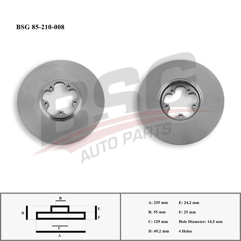 FREN DISKI ON . - COROLLA (E12) : VERSO (E12) 1.6 02-03 (02-06) - BSG - OEM: 43512-02070