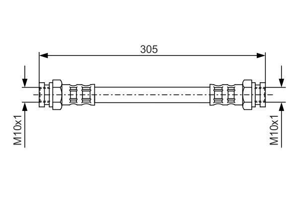 FREN HORTUMU. İÇ. ARKA. 305.00 MM - OEM: 4806.78 - BOSCH