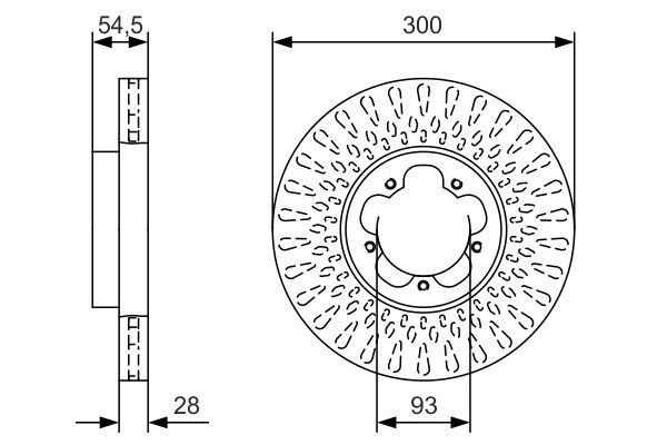 FREN DİSKİ. ÖN. [3 MM / 28-26 MM] HAVA KANALLI - OEM: 1385387 - BOSCH